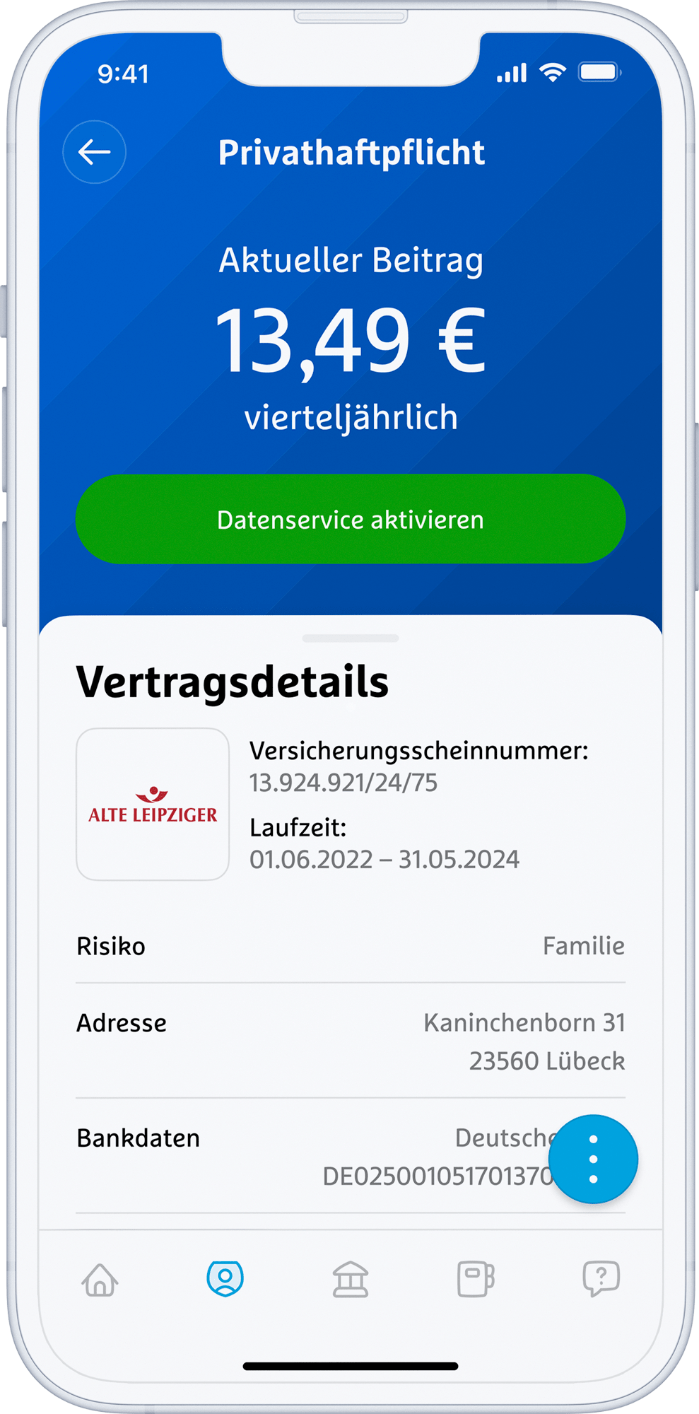 Handydisplay, Darstellung App Informationen